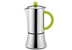 Cilio Stainless Steel & Green Tiziano 6 Cup Stove Top Espresso Pot