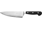 TopGourmet 8in Forged Chefs Knife with Granton Fluted Edge & Riveted Handle
