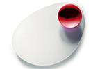 Mebel White Entity 13 Oval Plate & Red Dip Bowl