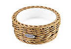 Saleen Beige 10.5cm Round Basket with Porcelain Bowl