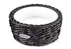 Saleen Black 10.5cm Round Basket with Porcelain Bowl