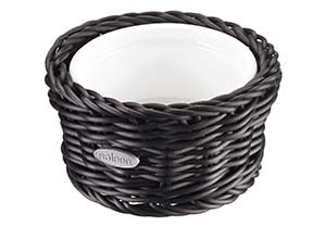 Saleen Black 11cm Round Basket with Porcelain Bowl SAB1004191