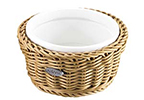 Saleen Beige 13cm Round Basket with Porcelain Bowl