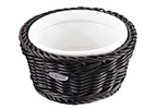 Saleen Black 13cm Round Basket with Porcelain Bowl