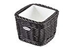 Saleen Black 9.5cm Square Basket with Porcelain Bowl