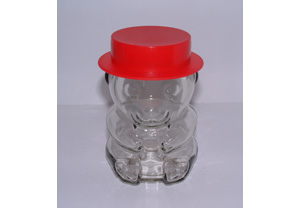 Gilberts Mr Bear Glass Jar with Red Hat  285ml WO824281R